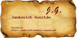 Jankovich Gusztáv névjegykártya