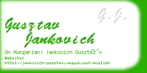 gusztav jankovich business card